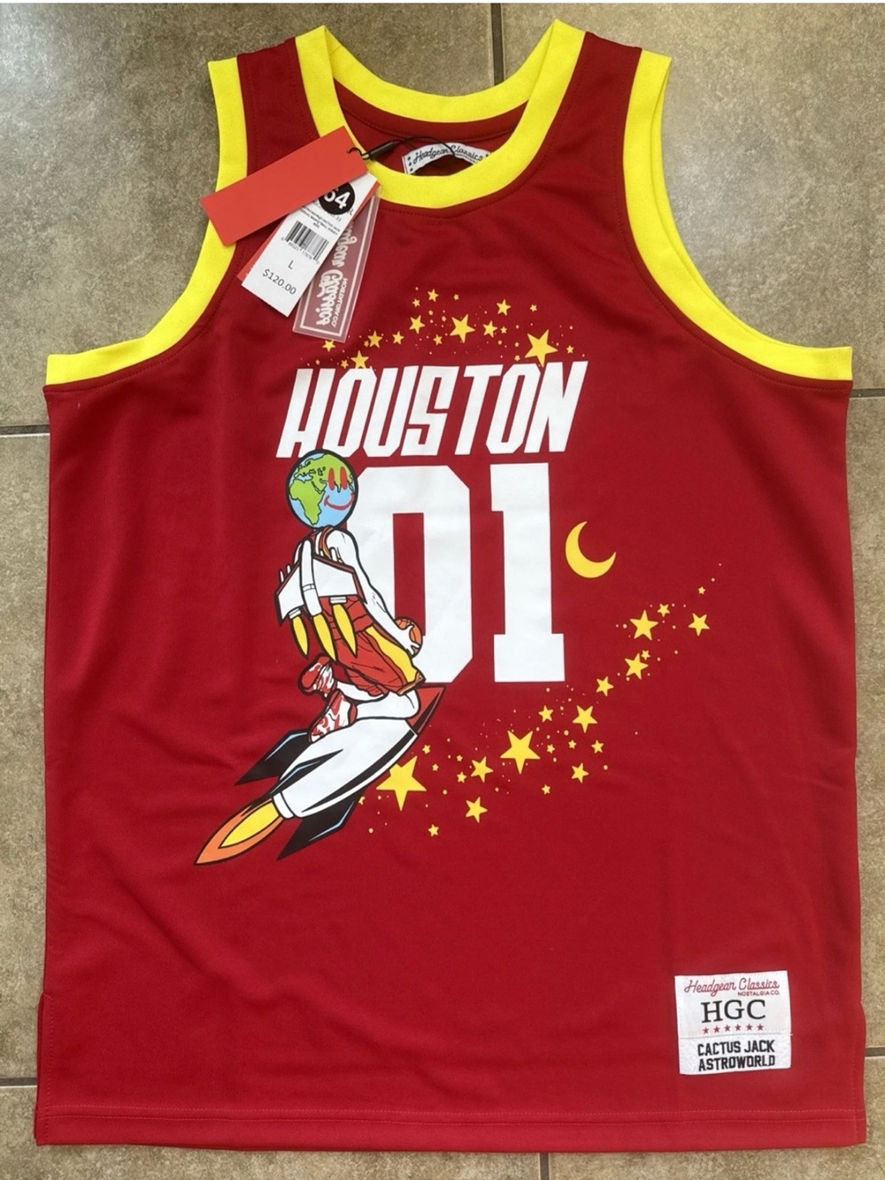 Houston Cactus Jack Basketball Jersey Size Large Astroworld MSRP $120 New w Tags